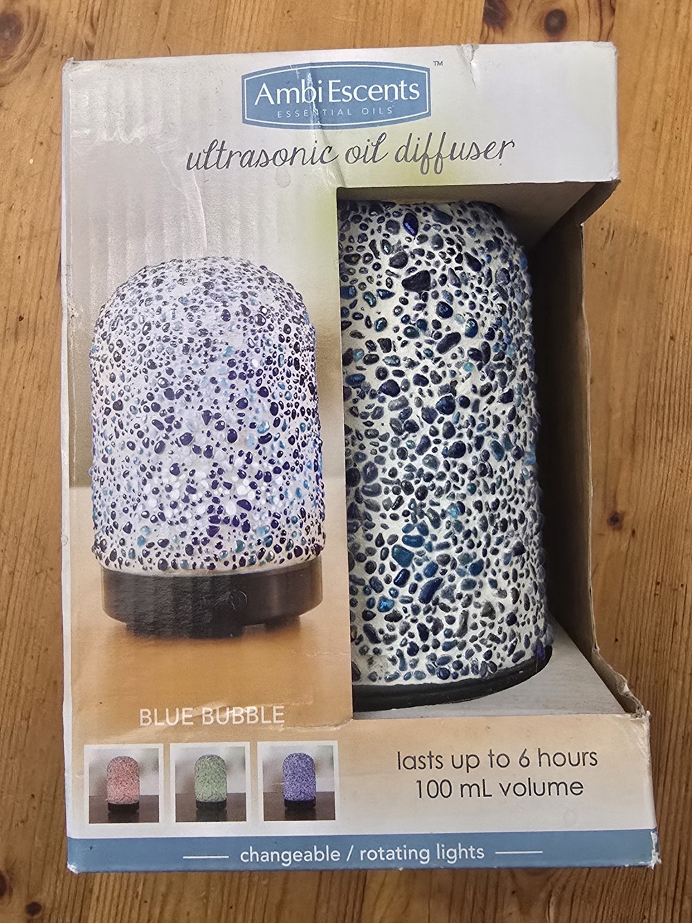 New In Unopened Box Blue Bubble Ultrasonic Oil Diffuser